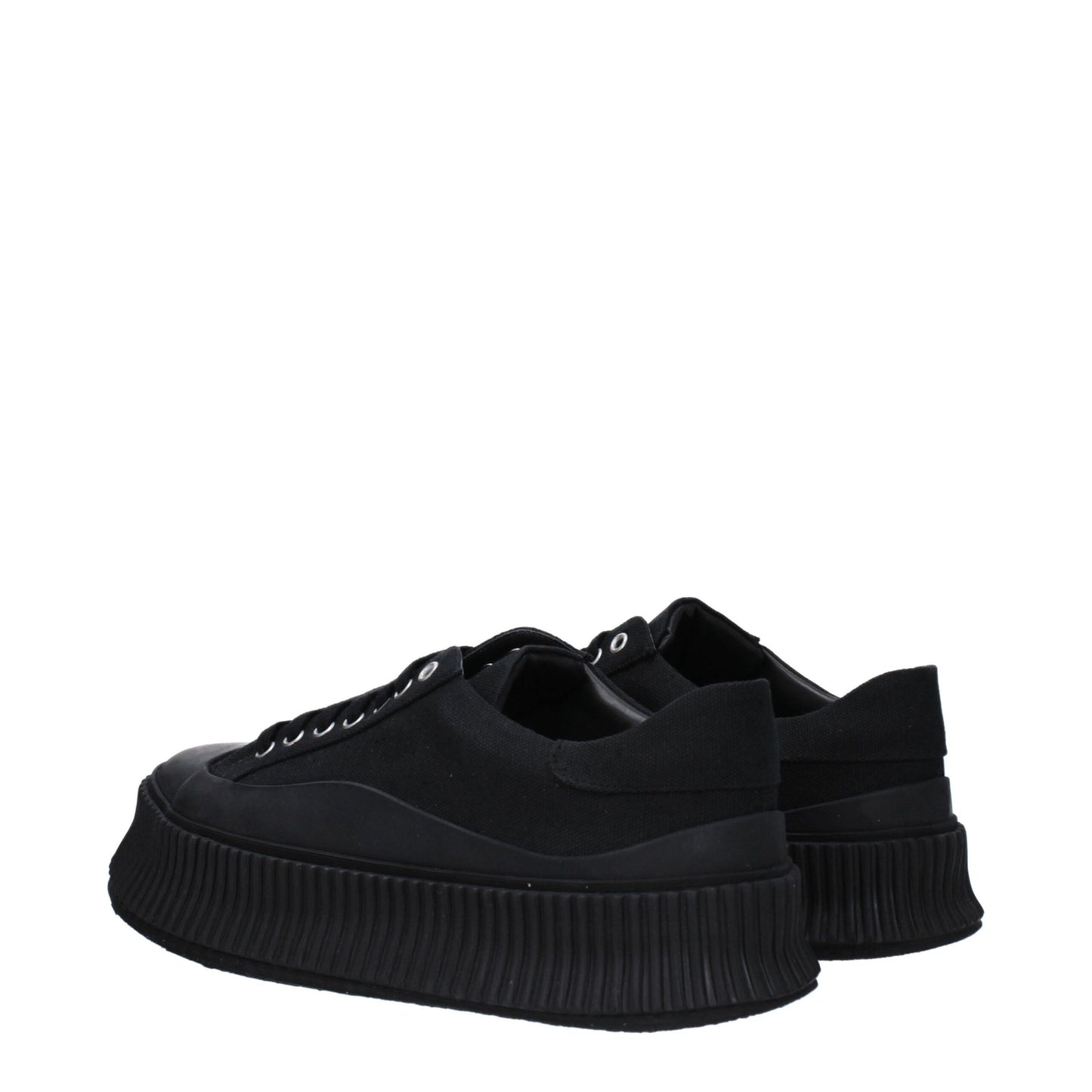 Jil Sander Schwarze Plateau-Sneakers aus Stoff