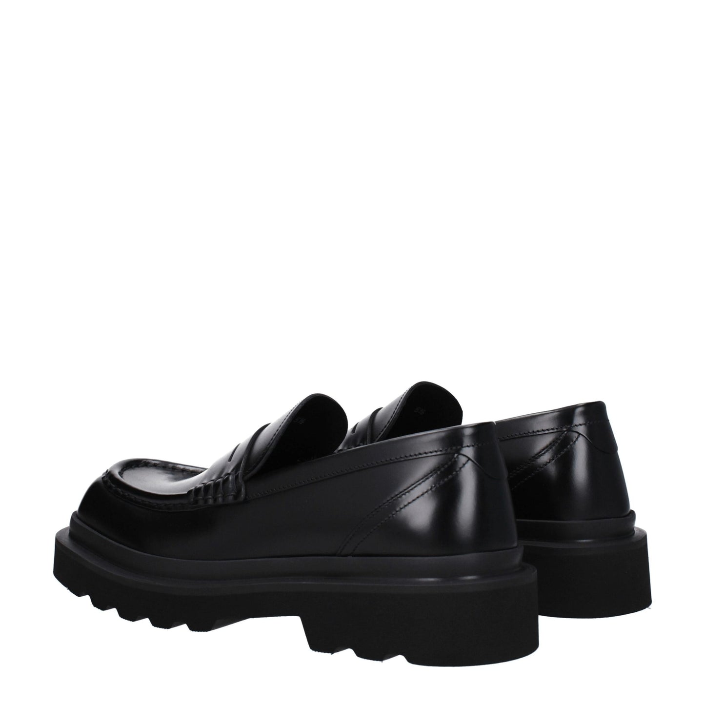 Dolce & Gabbana Schwarze Leder Slipper