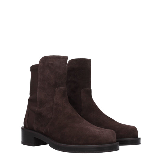 Stuart Weitzman Braune Lederstiefeletten