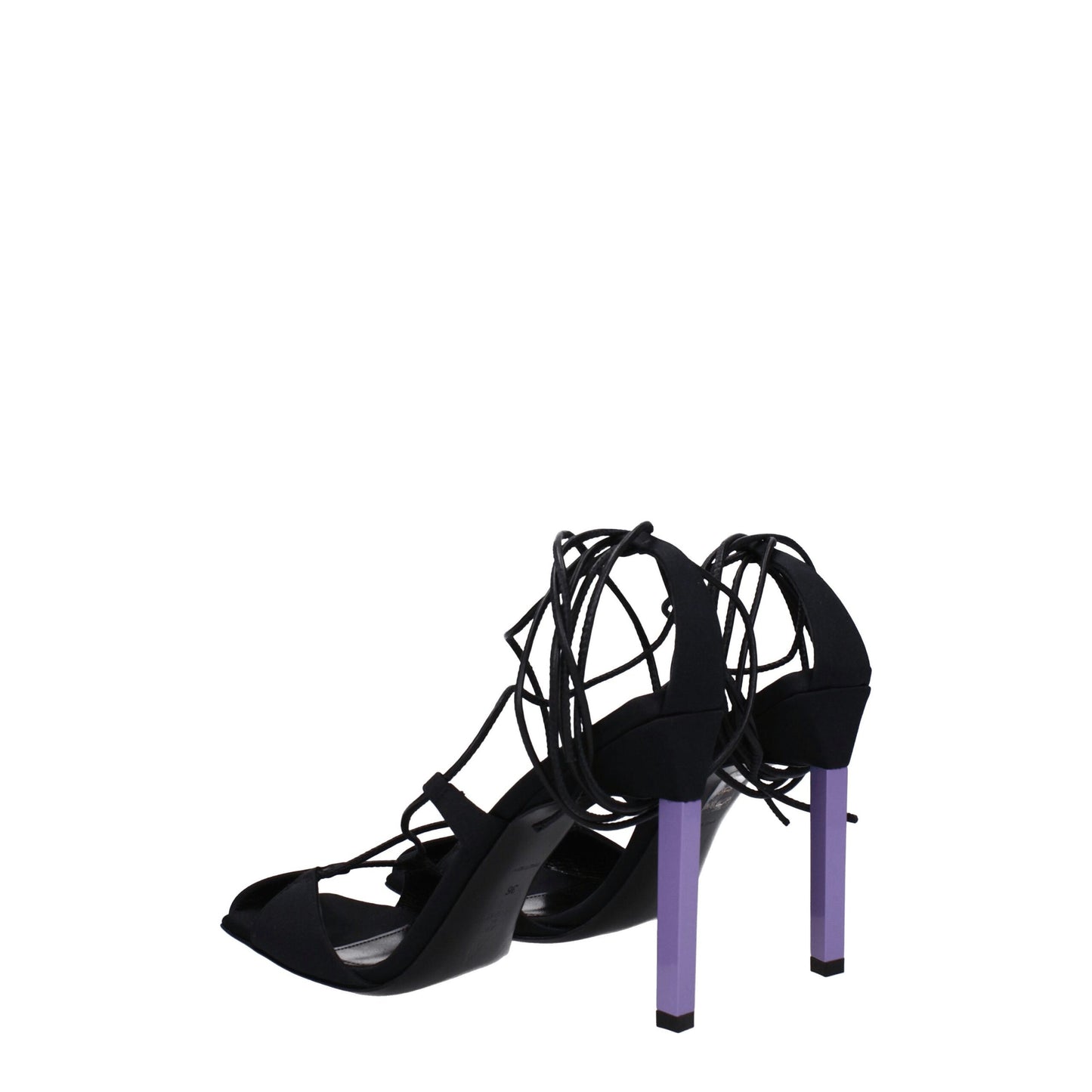 The Attico Schwarze Stoff-Stilettosandalen