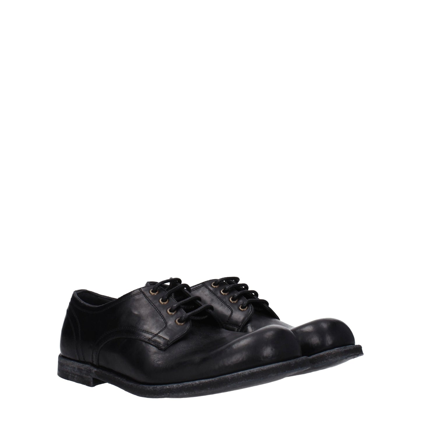 Dolce & Gabbana Schwarze Leder Oxfords und Derbies
