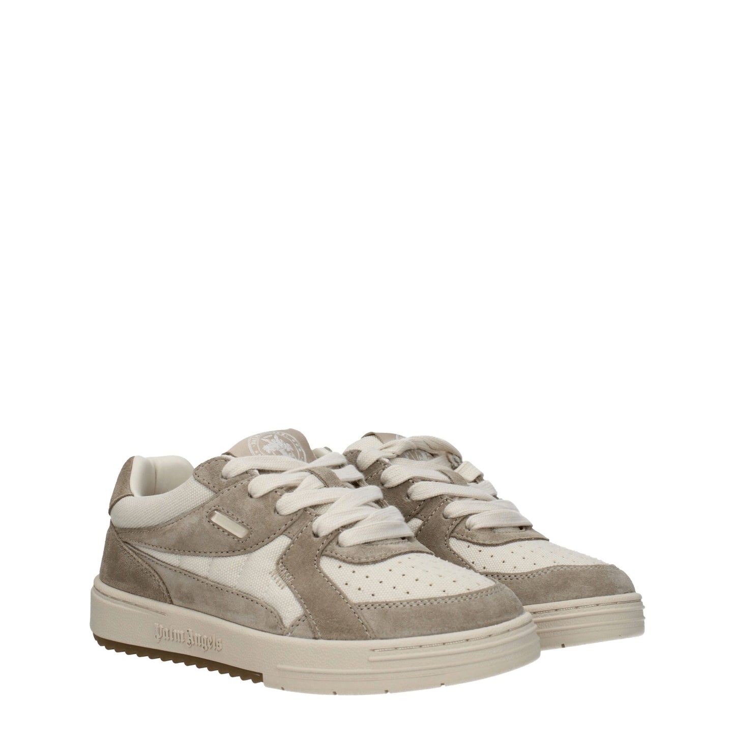 Palm Angels Beigefarbene Stoff-Sneaker mit niedrigem Schaft