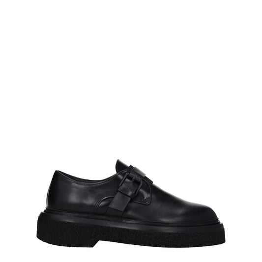 Max Mara Schwarze Leder Oxfords und Derbies
