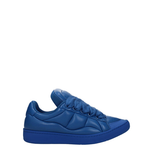 Lanvin Blaue Leder-Sneaker mit niedrigem Schnitt