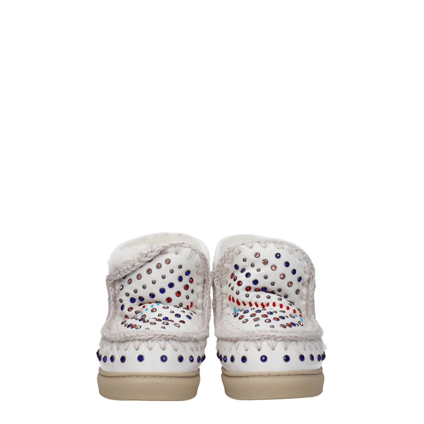 Mou Weiße Lederstiefeletten