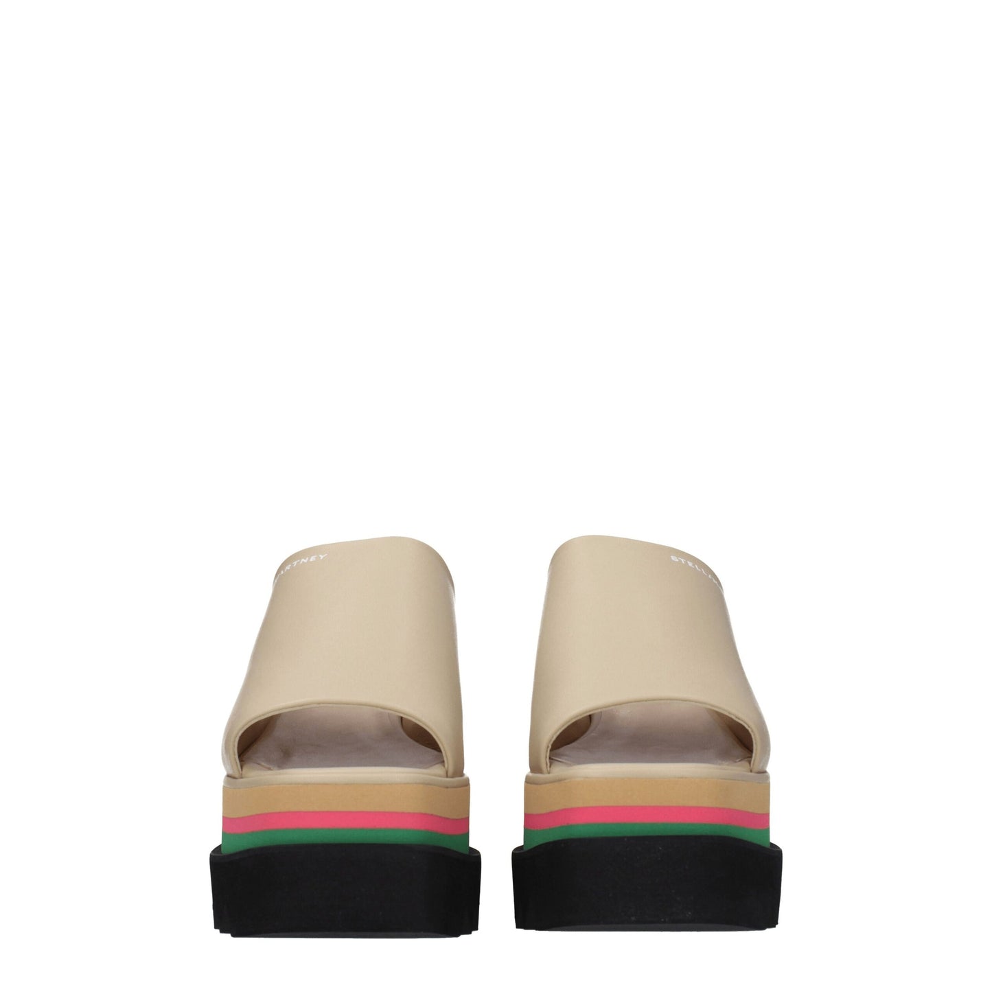 Stella McCartney Beigefarbene Leder-Hausschuhe