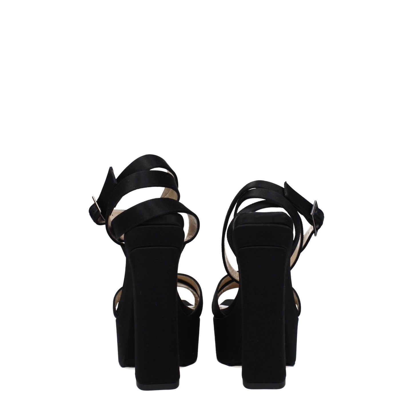Jimmy Choo Schwarze Satin-Plateau-Sandalen