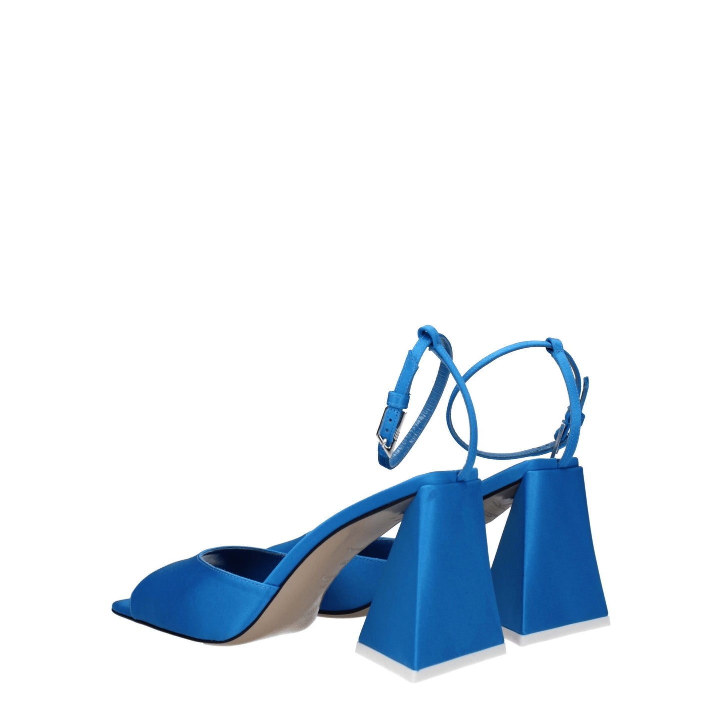 The Attico Satin-Stilettos mit hohem Absatz in Blau