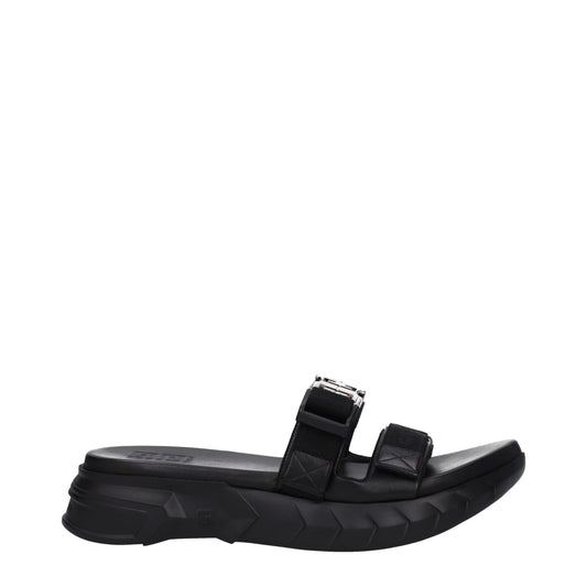 Givenchy Schwarze Stoff-Pantoffeln