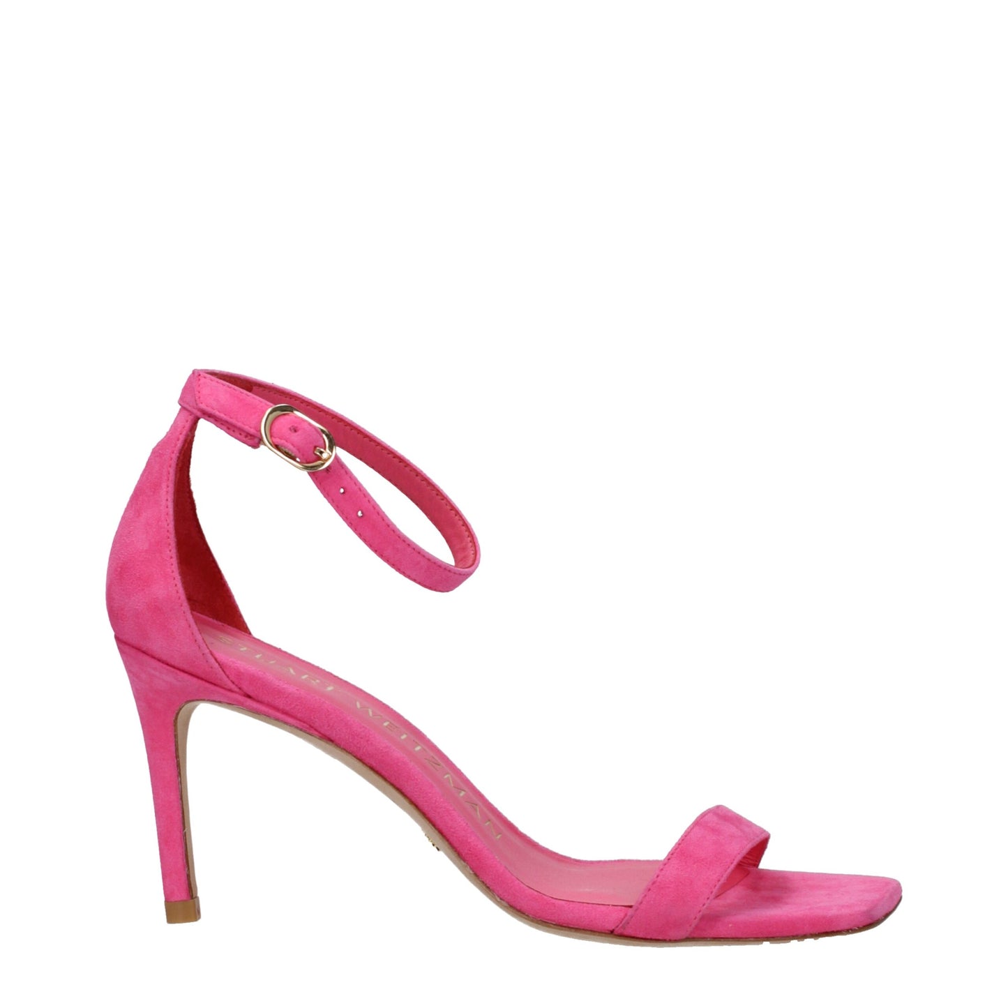 Stuart Weitzman Pinke Leder-Stilettosandalen