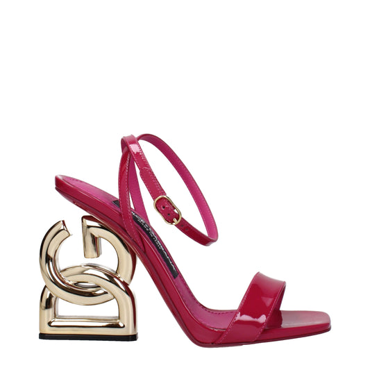 Dolce & Gabbana Pinke Leder-Stilettosandalen