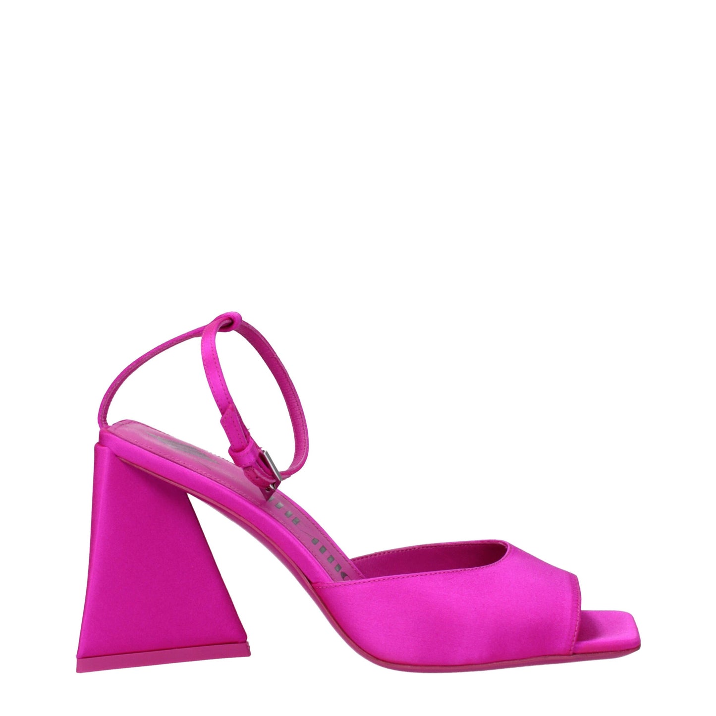 The Attico Pinke Satin-Stilettosandalen