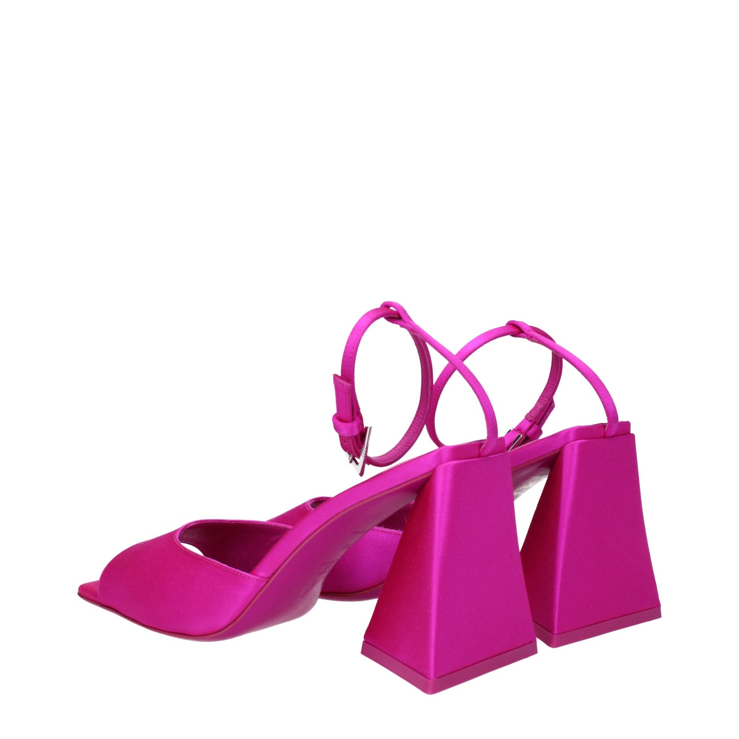 The Attico Pinke Satin-Stilettosandalen