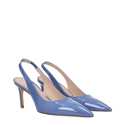 Stuart Weitzman Hellblaue Lederpumps mit hohem Absatz