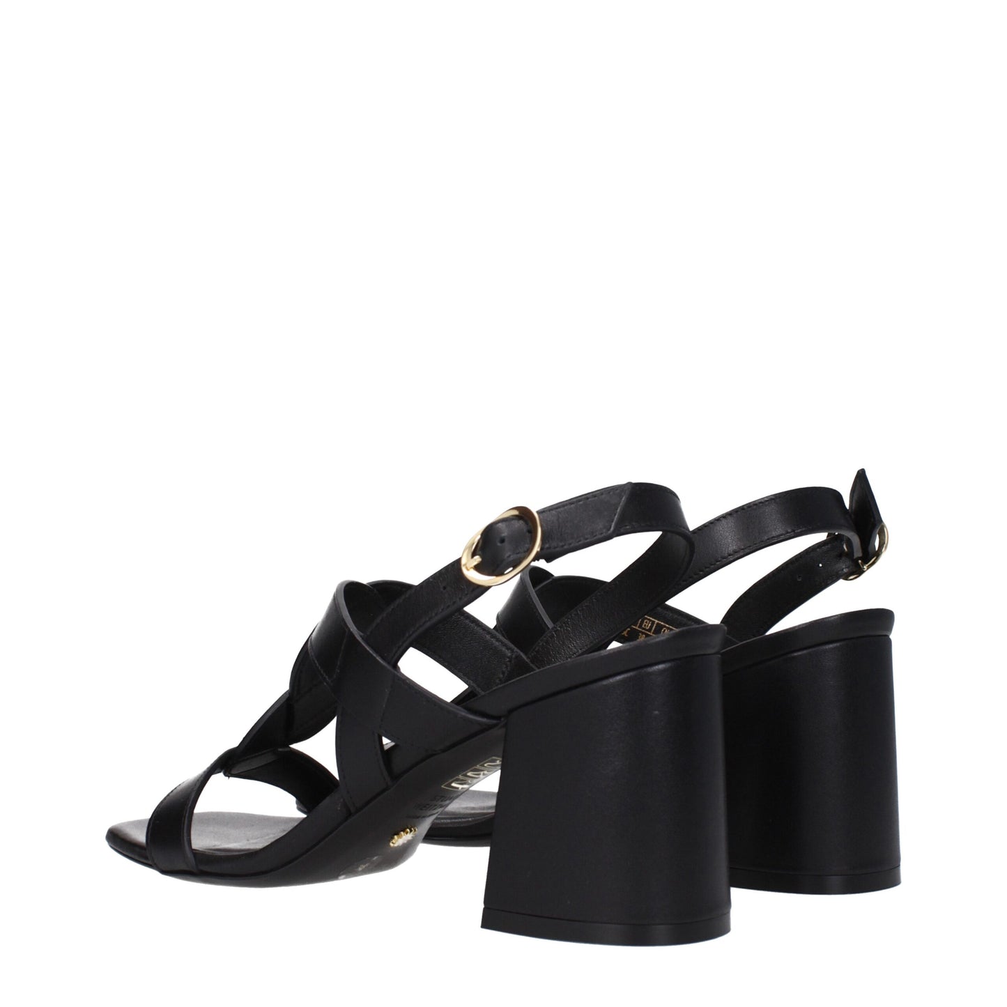 Stuart Weitzman Schwarze Ledersandalen mit Plateauabsatz