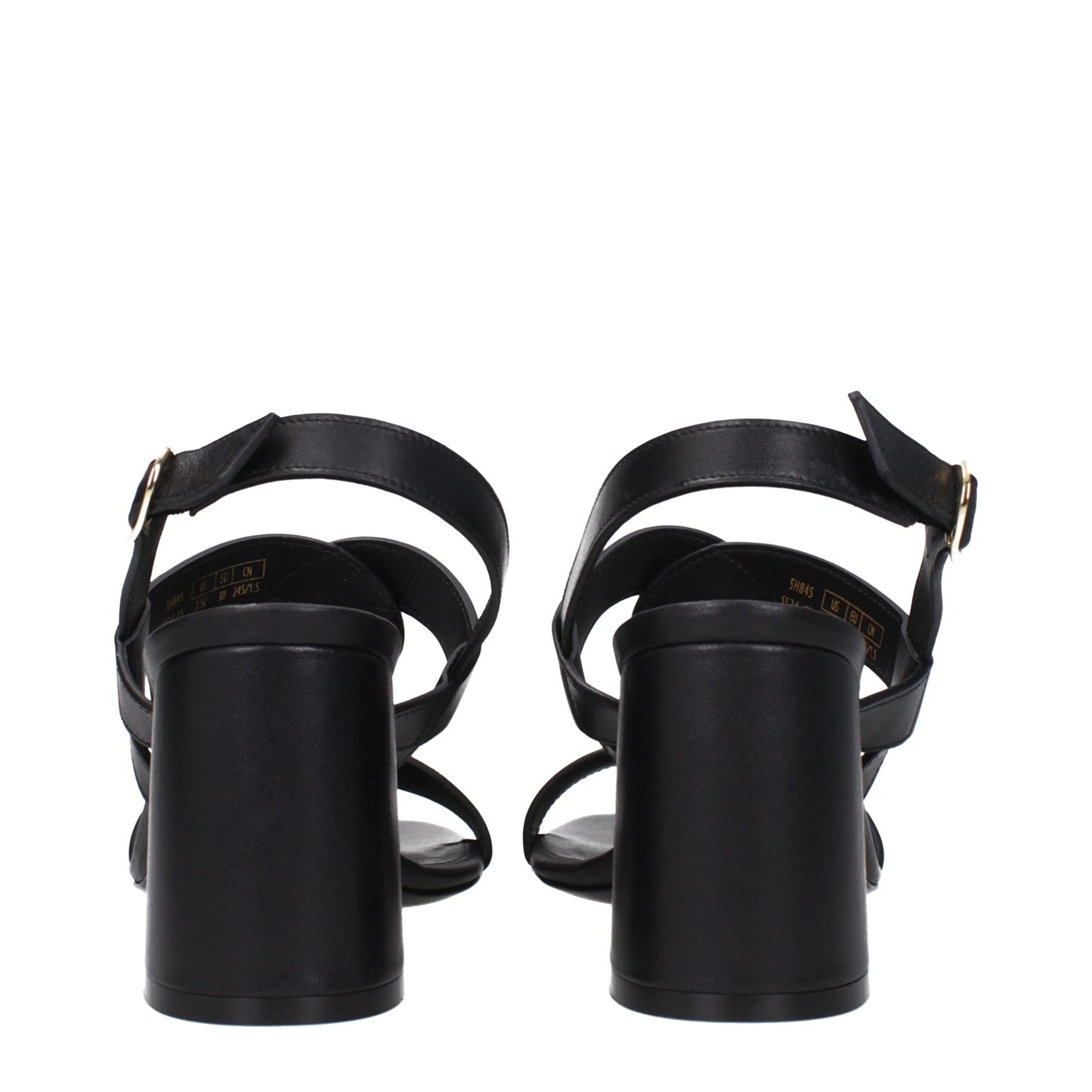 Stuart Weitzman Schwarze Ledersandalen mit Plateauabsatz