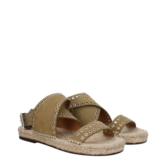 Isabel Marant Grüne Ledersandalen