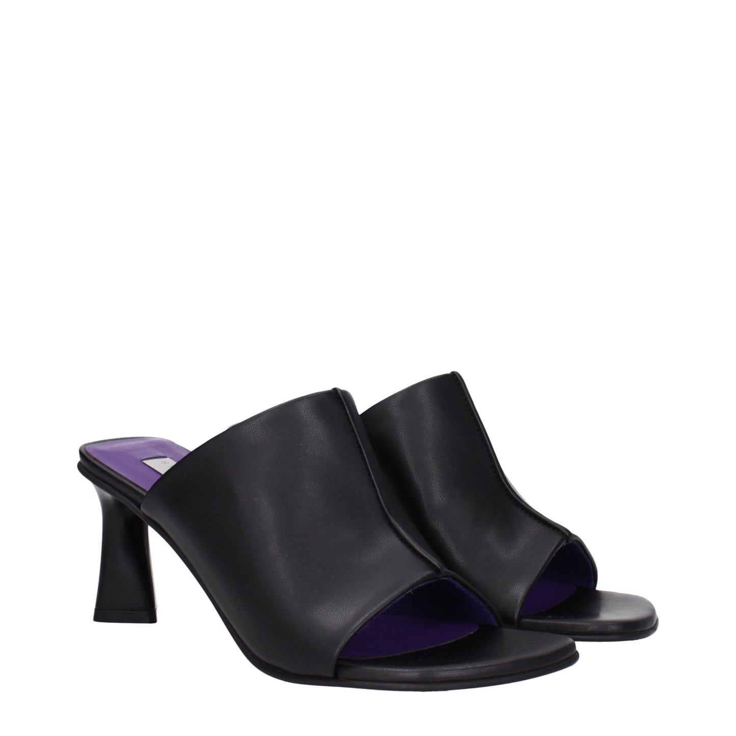 Stella McCartney Schwarze Leder-Stilettosandalen