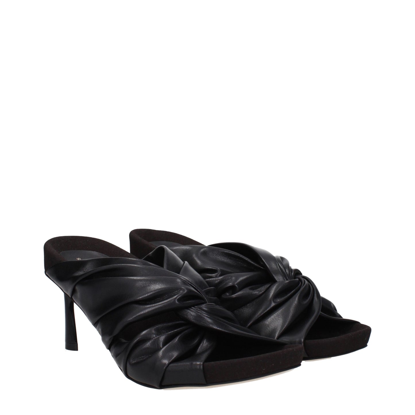 Stella McCartney Schwarze Leder-Stilettosandalen