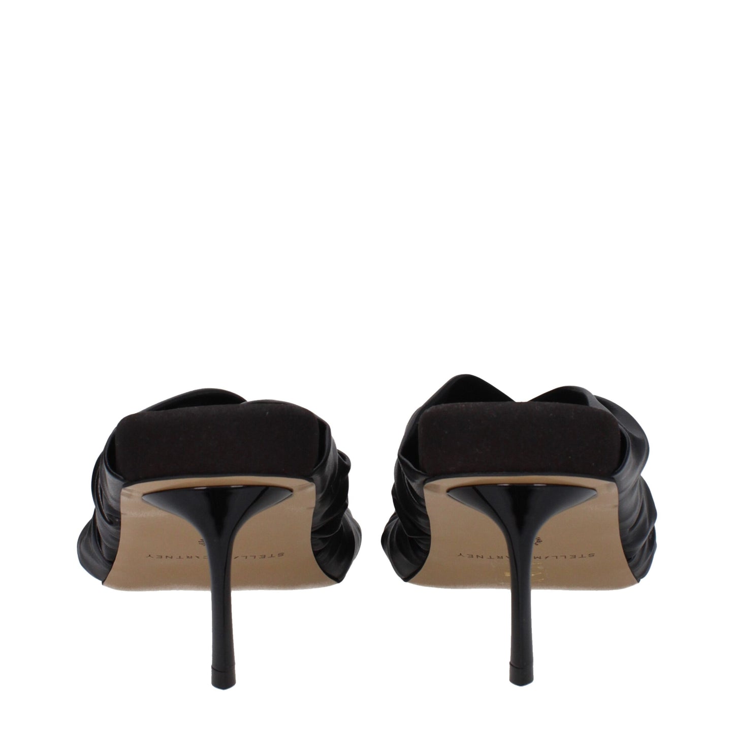 Stella McCartney Schwarze Leder-Stilettosandalen