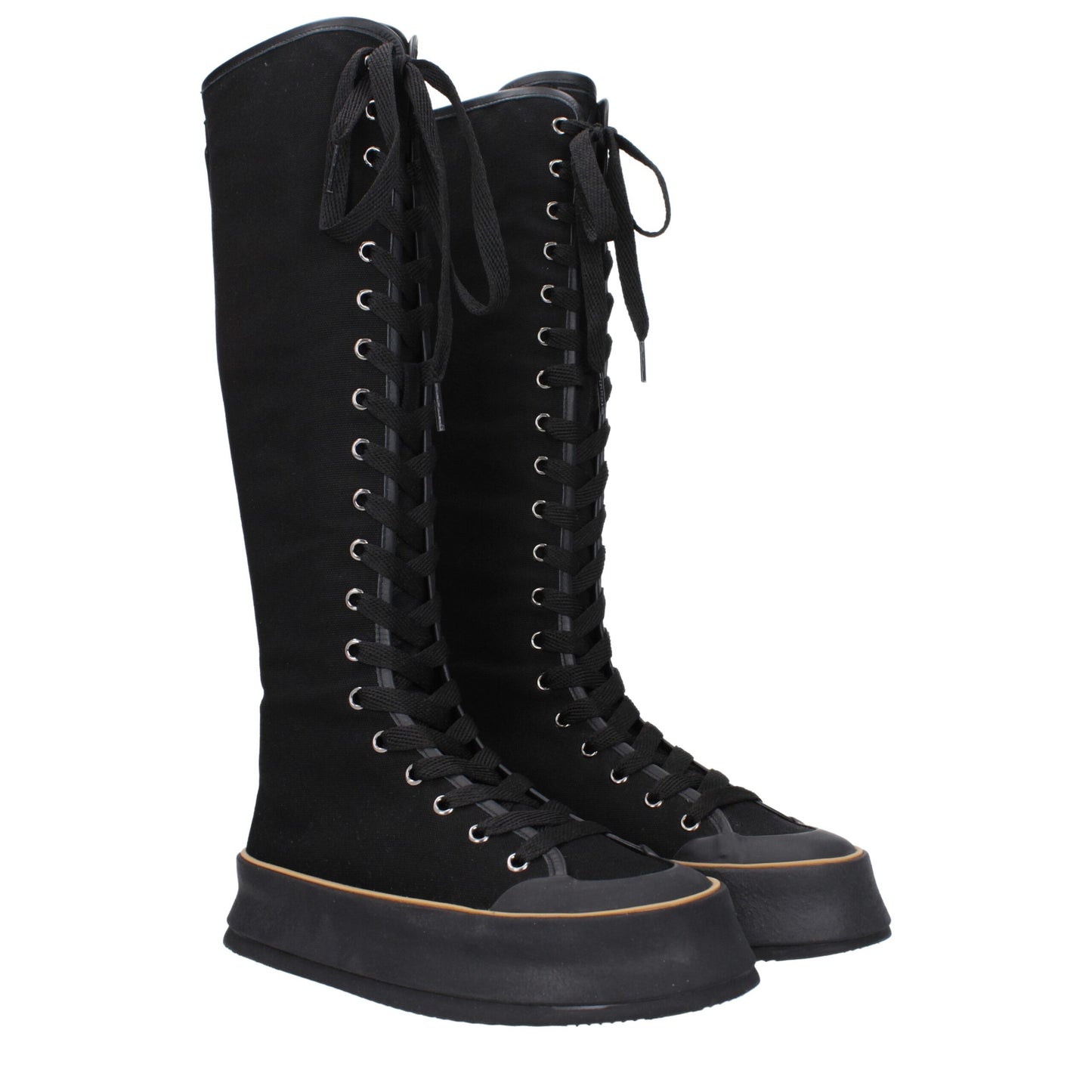 Max Mara Schwarze Schnürstiefel aus Stoff