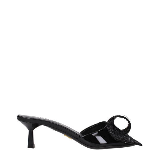 Prada Schwarze Ledersandalen
