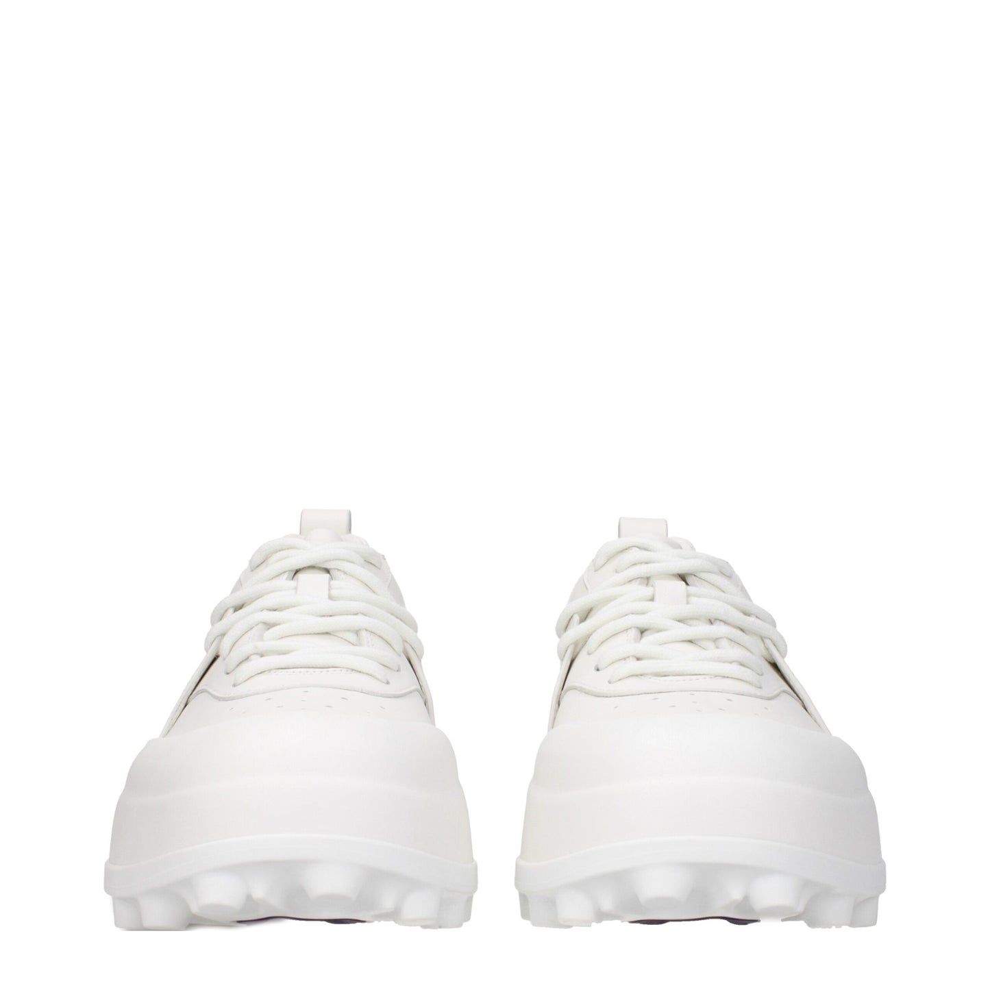 Jil Sander Weiße Leder-Sneakers