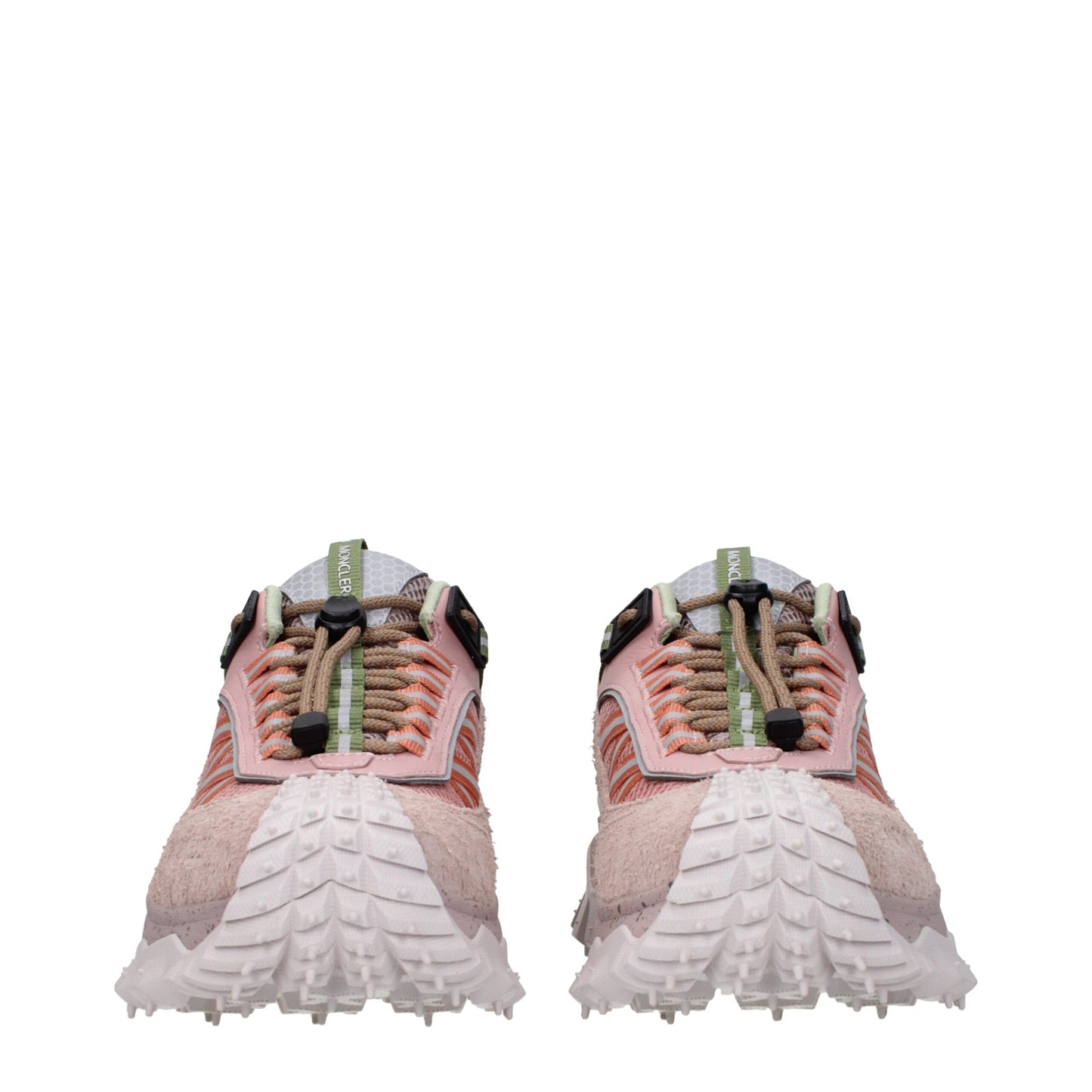 Moncler Rosa Leder Sportliche Turnschuhe