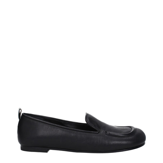 Premiata Schwarze Leder Slipper