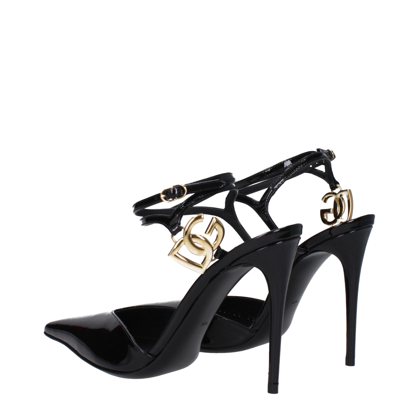 Dolce & Gabbana Schwarze Leder-Stilettosandalen