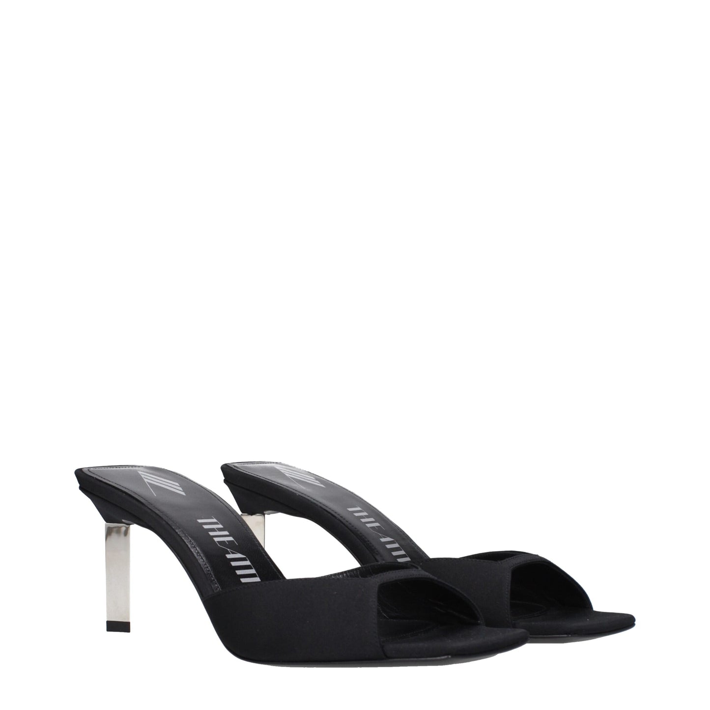 The Attico Schwarze Satin-Sandaletten mit Stiletto-Absatz