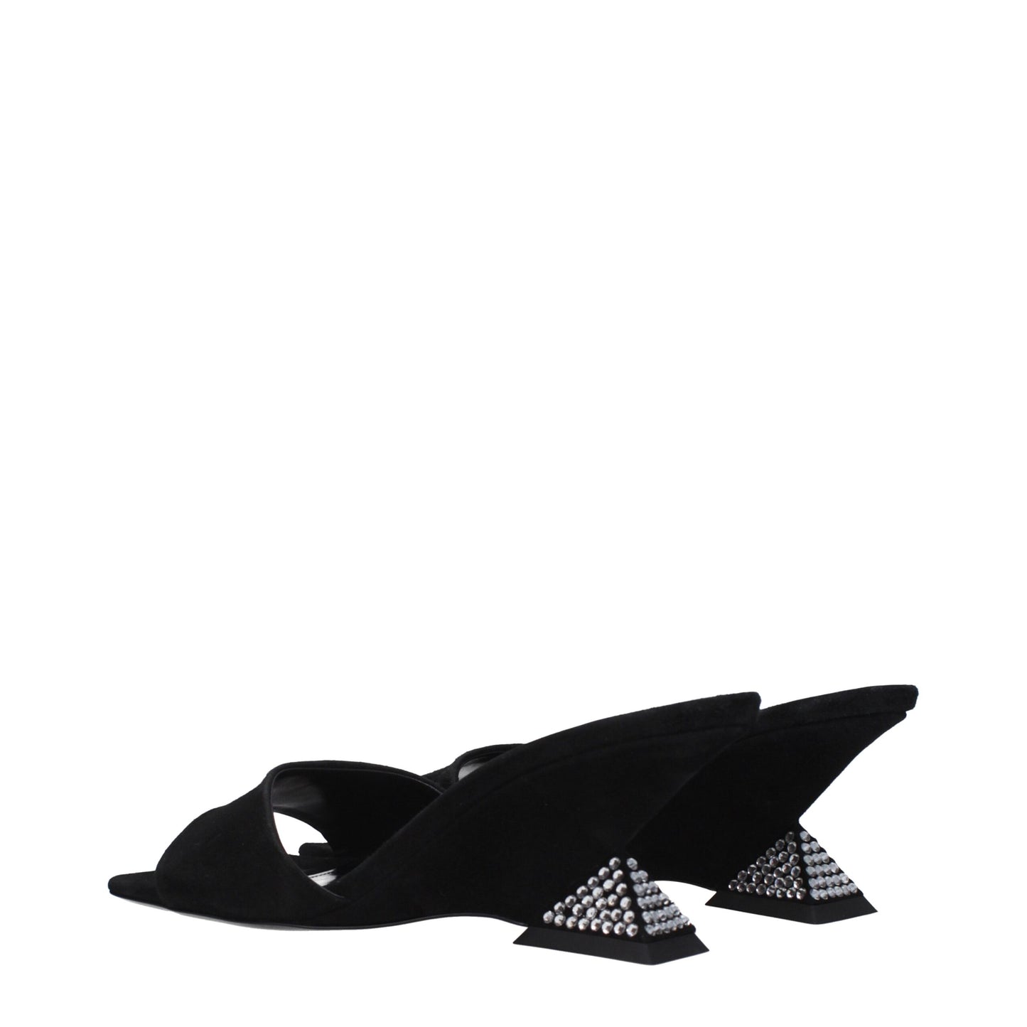 The Attico Schwarze Ledersandalen mit Plateauabsatz