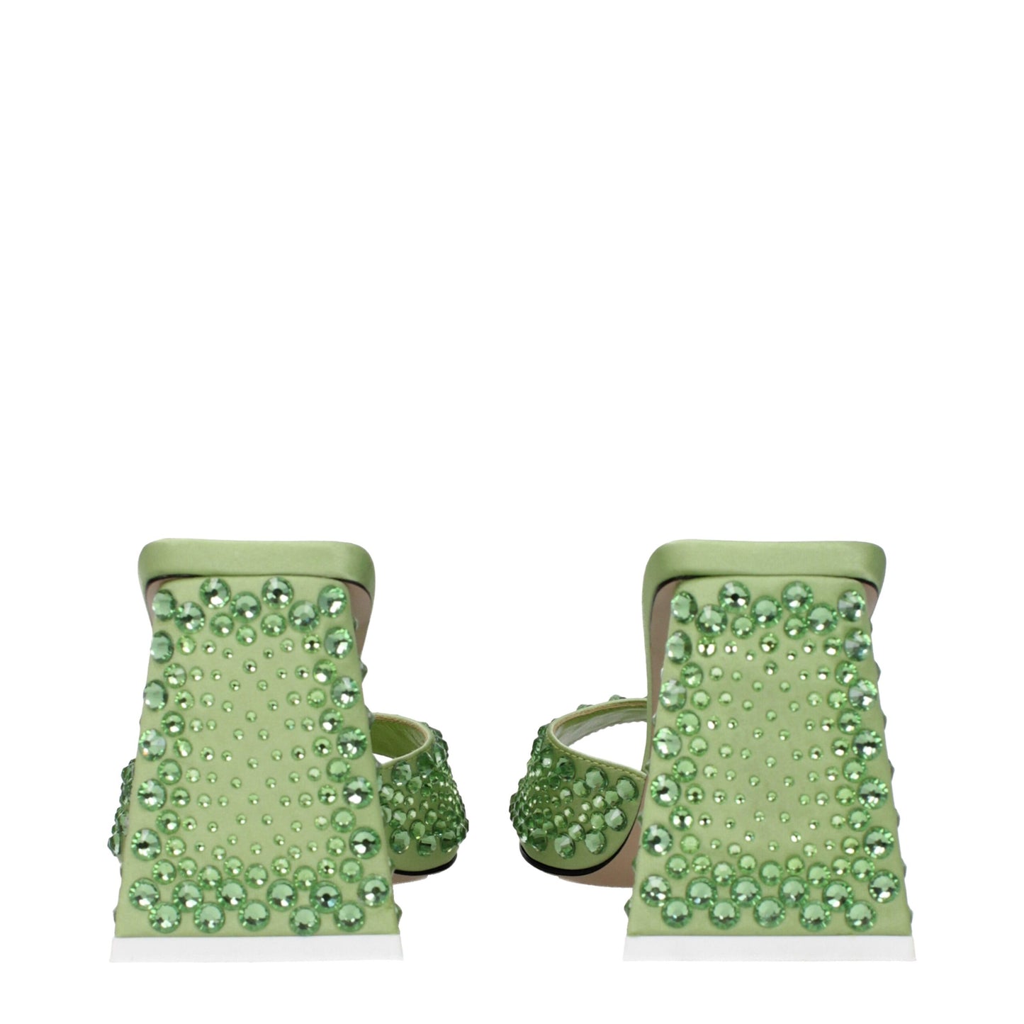 The Attico Grüne Satin-Stilettosandalen