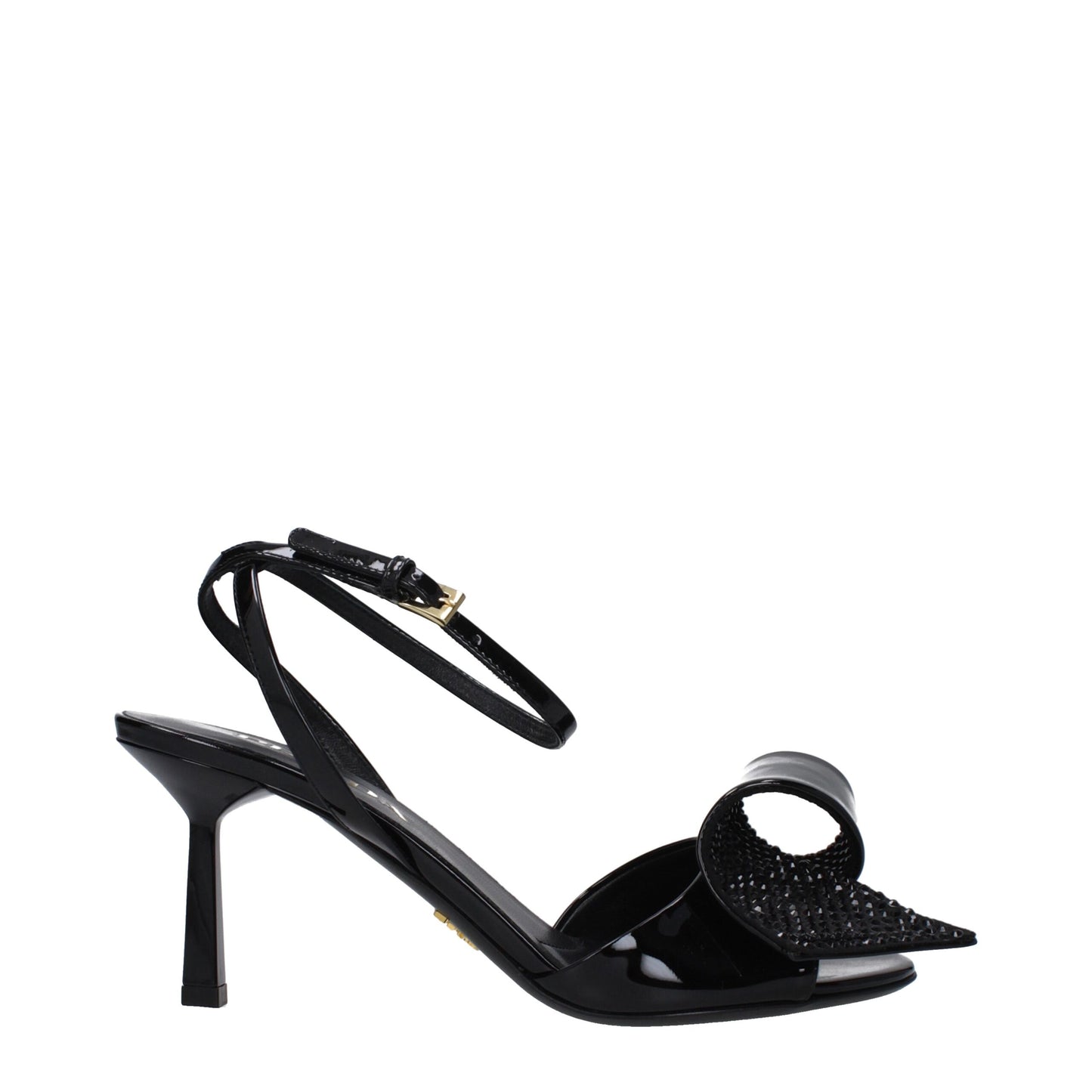 Prada Schwarze Leder-Stilettosandalen