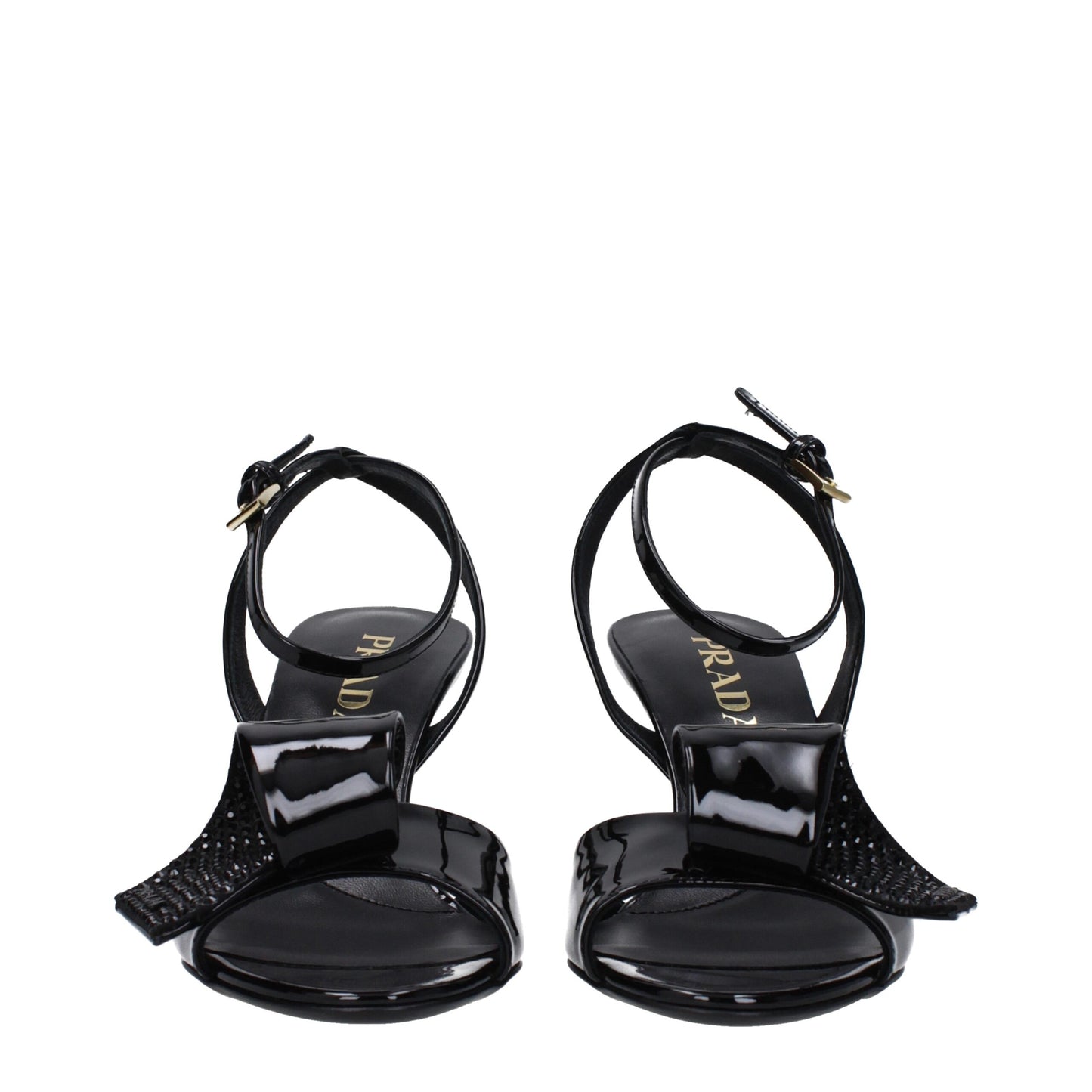 Prada Schwarze Leder-Stilettosandalen