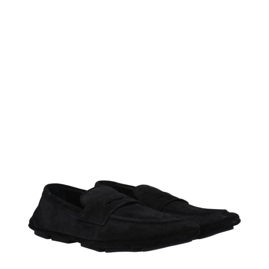 Dolce & Gabbana Schwarze Leder Slipper