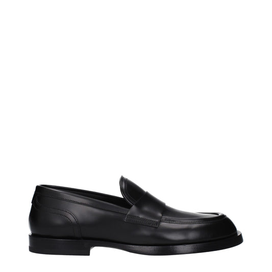Dolce & Gabbana Schwarze Leder Slipper