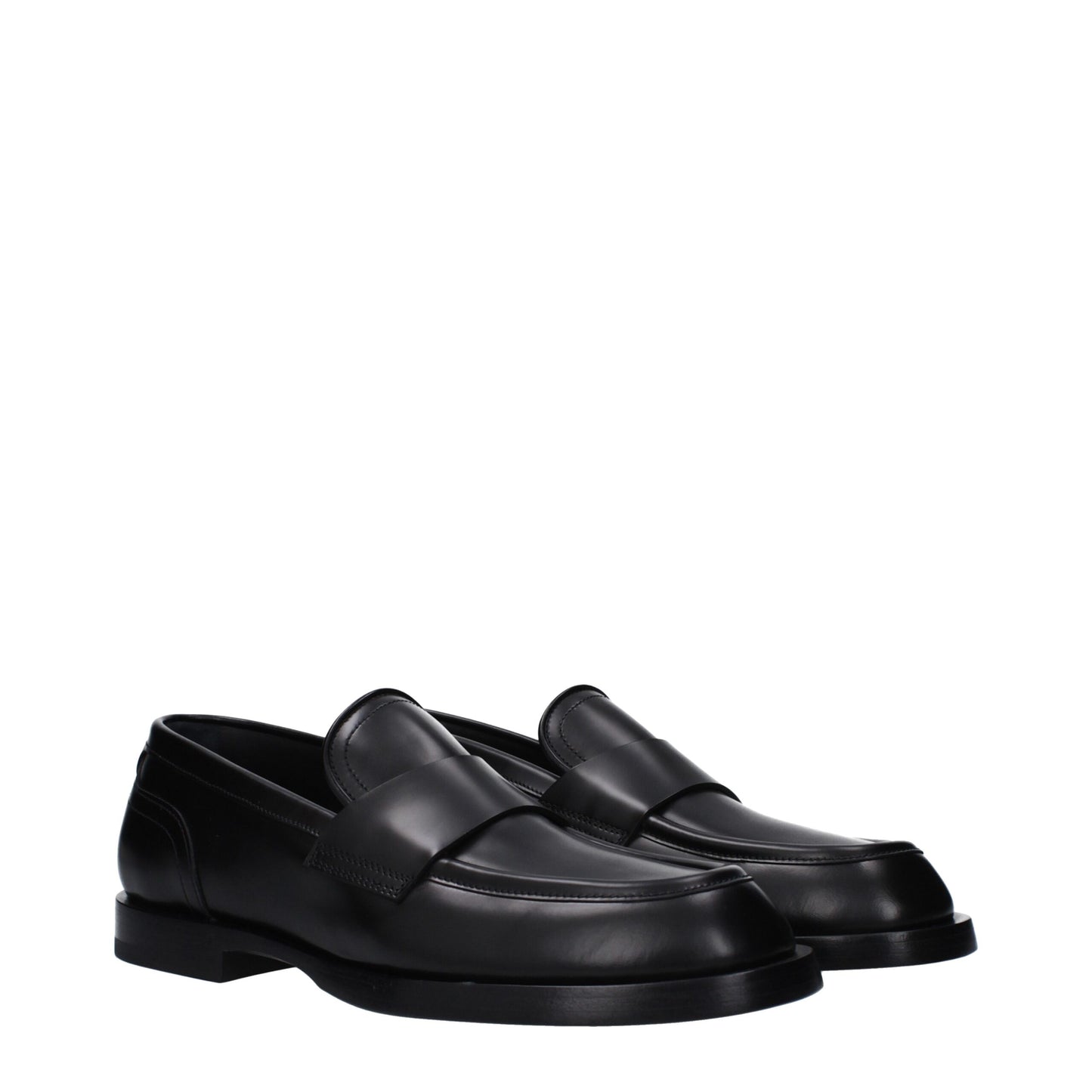 Dolce & Gabbana Schwarze Leder Slipper