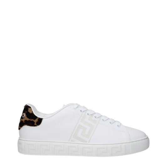 Versace Weiße Sneakers aus Leder mit niedrigem Schaft