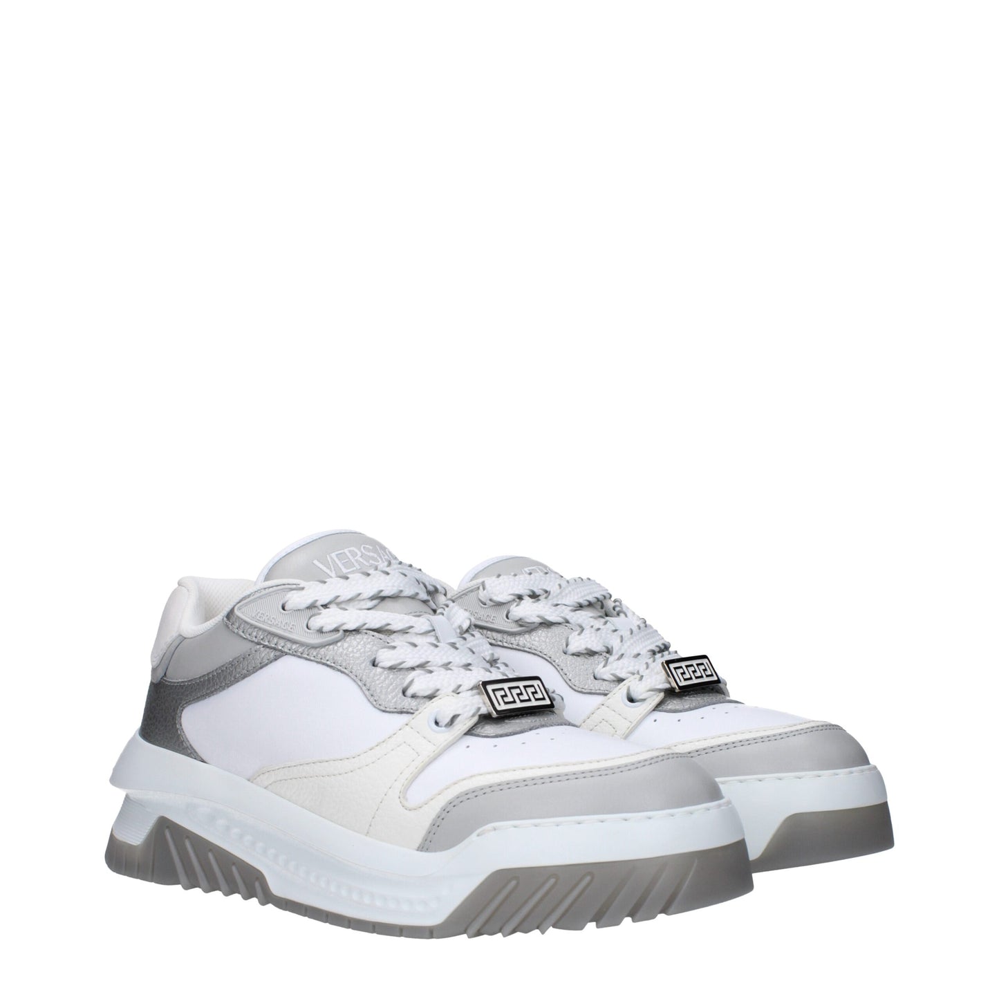 Versace Chunky Sneakers aus weißem Leder