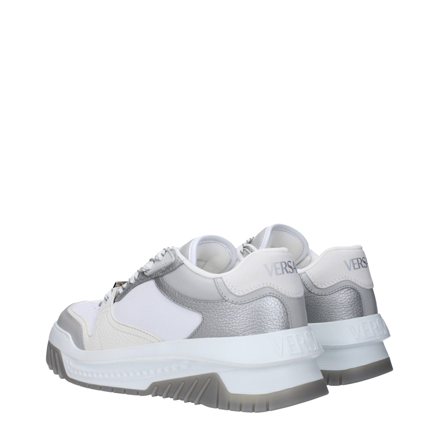 Versace Chunky Sneakers aus weißem Leder