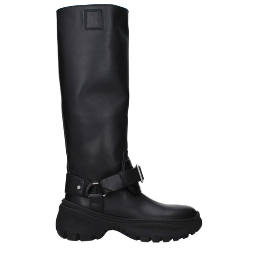 Burberry Schwarze Lederstiefel
