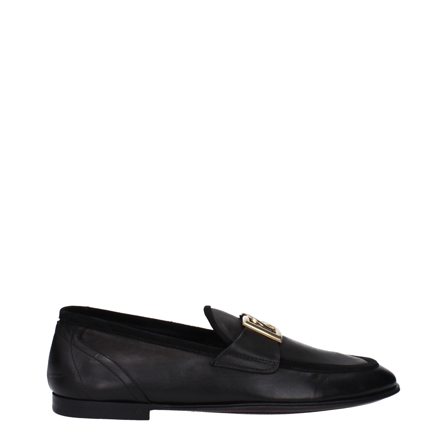 Dolce & Gabbana Schwarze Leder Slipper