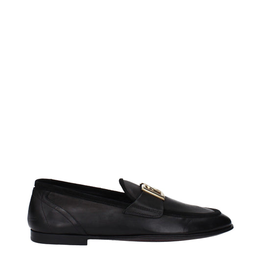 Dolce & Gabbana Schwarze Leder Slipper