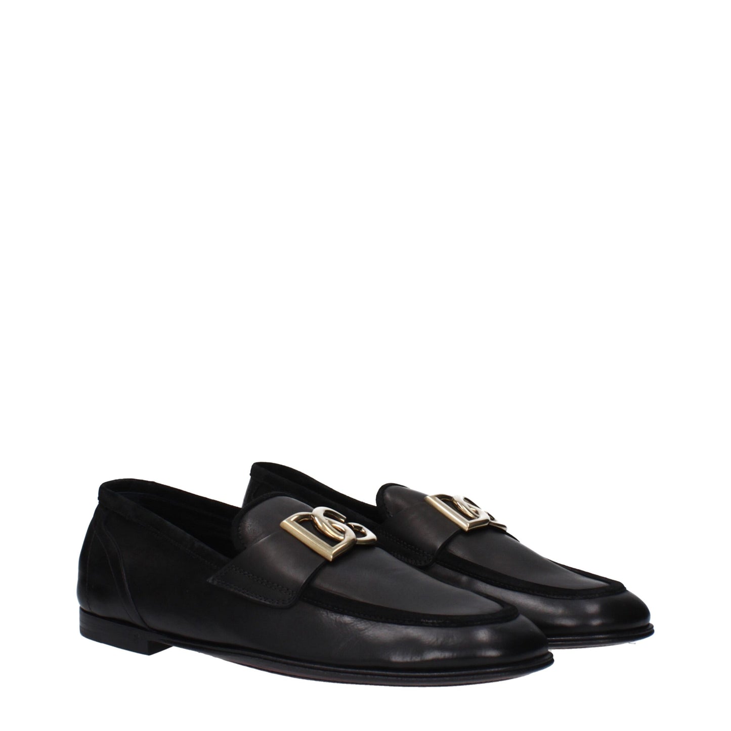 Dolce & Gabbana Schwarze Leder Slipper