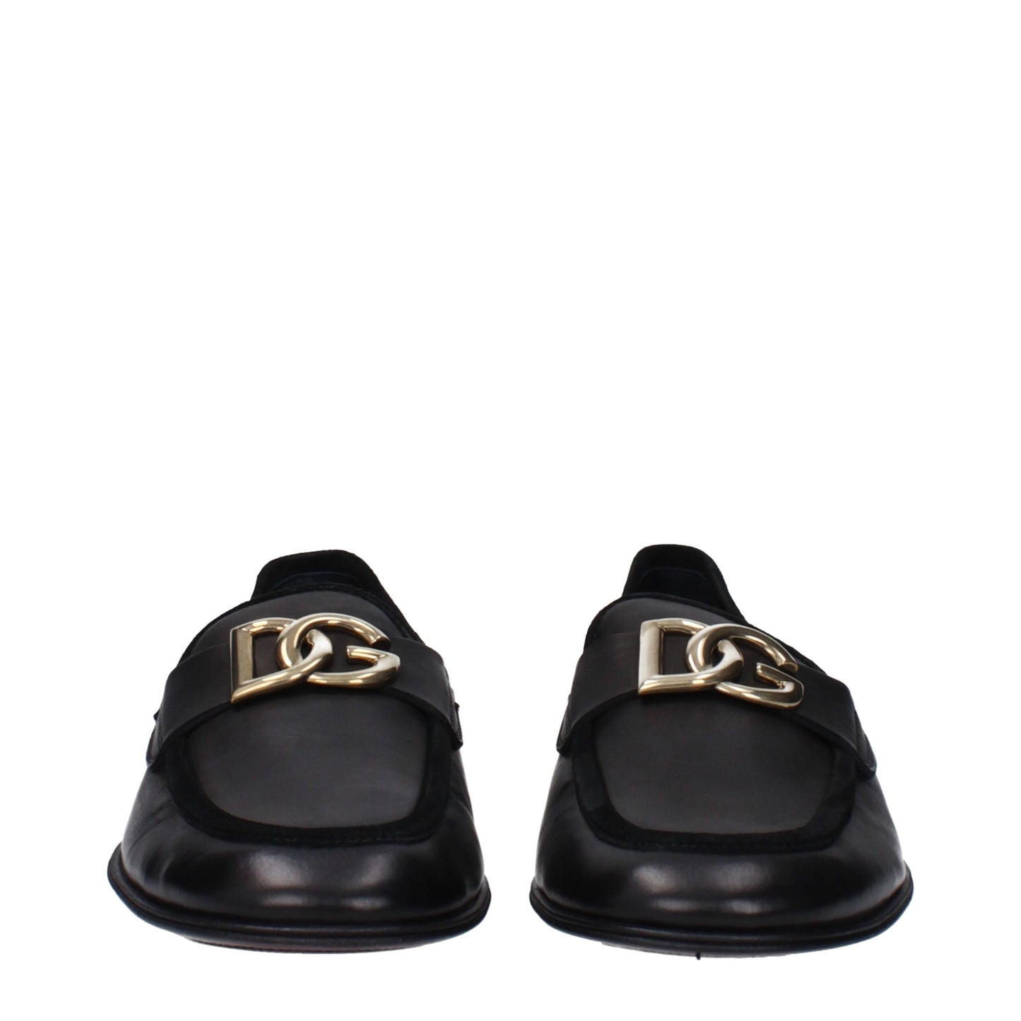 Dolce & Gabbana Schwarze Leder Slipper