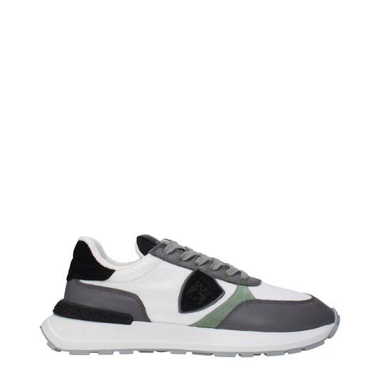 Philippe Model Weiße Stoff-Sneaker mit niedrigem Schaft