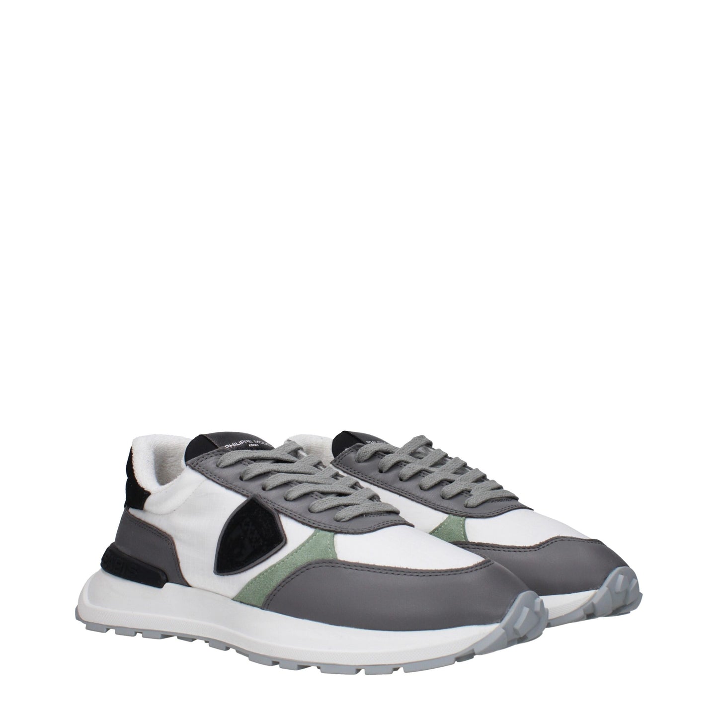 Philippe Model Weiße Stoff-Sneaker mit niedrigem Schaft