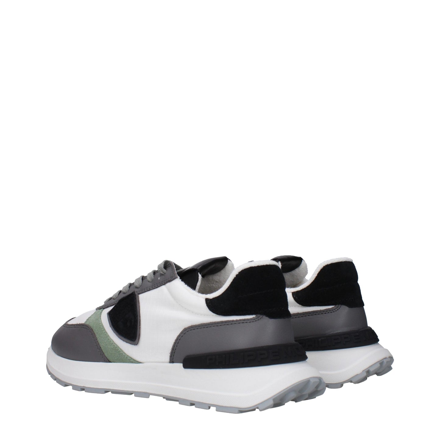 Philippe Model Weiße Stoff-Sneaker mit niedrigem Schaft