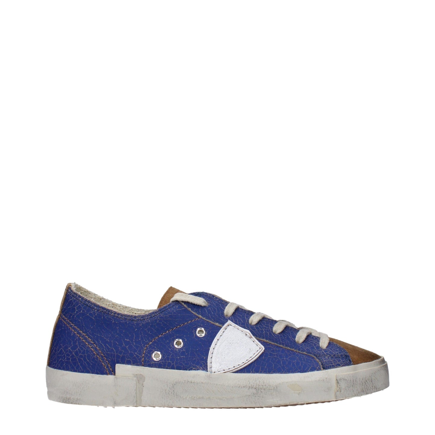 Philippe Model Blaue Leder-Sneaker mit niedrigem Schaft